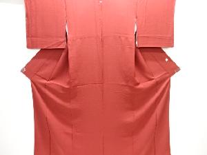 作家物　織柄一つ紋色無地着物